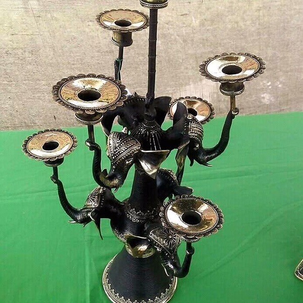 Handmade metal candle stand